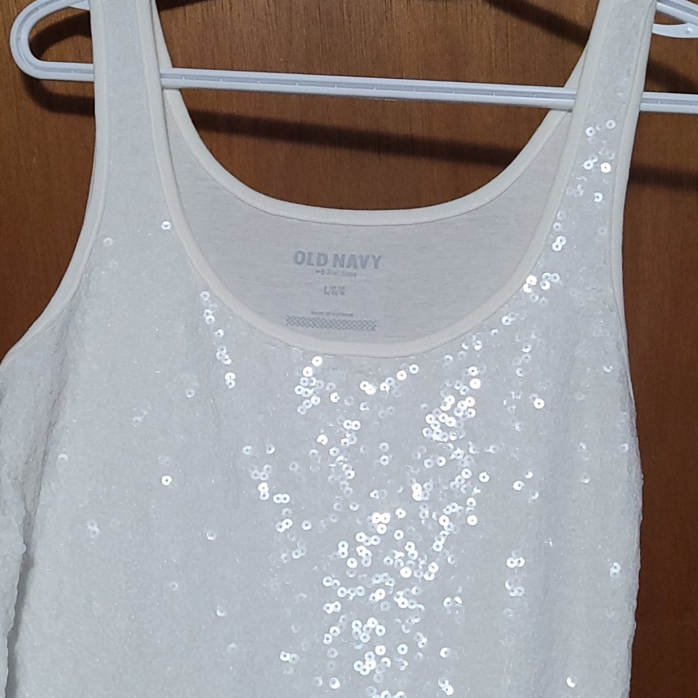 Shiney White Tank Top - Old Navy